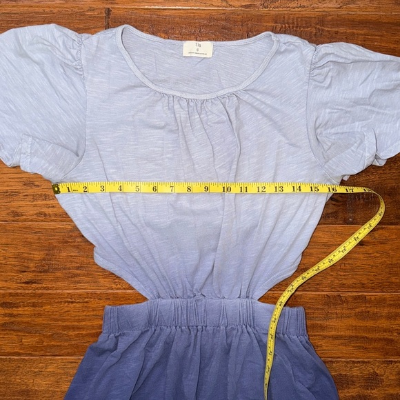 T.La Anthropologie Open-Backed Maxi Blue Ombré Dress, size small - Picture 3 of 11